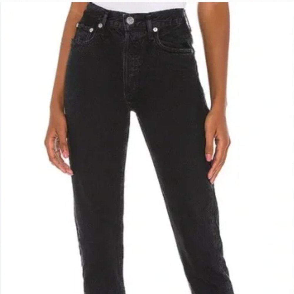 AGOLDE Jamie High Rise Classic Straight Black Jean - Size 26